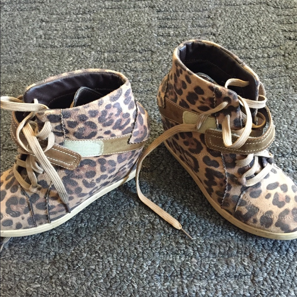 PAC sun cheetah sneaker wedges